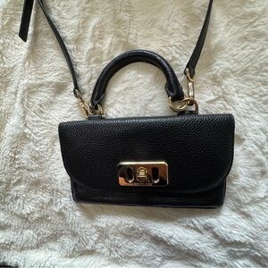 Michael Kors Black Crossbody Bag with Gold Accents